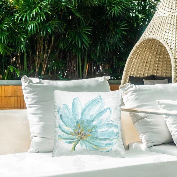 Stupell Industries June Erica Vess | Blue Modern Petals Printed Throw Pillow