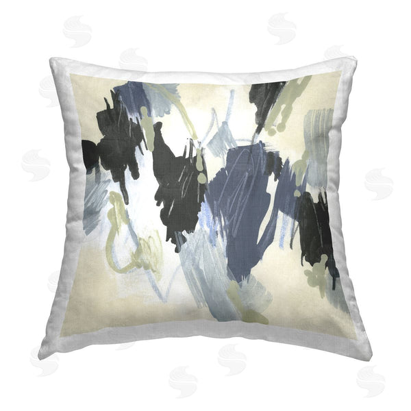 stupell industries June Erica Vess | Blue & Neutral Abstraction Printed Throw Pillow