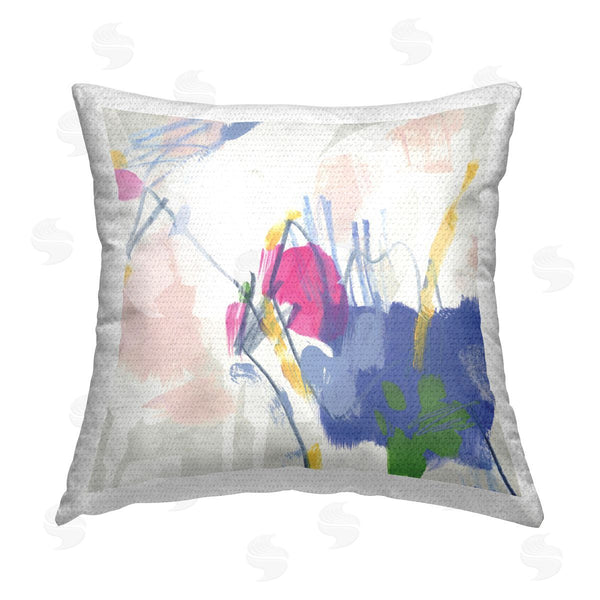 Stupell Industries June Erica Vess | Blue & Pink Abstract Scribble Printed Throw Pillow