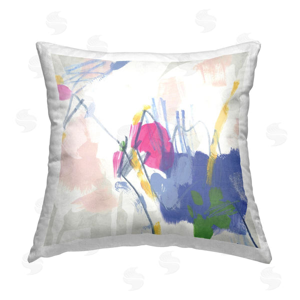 stupell industries June Erica Vess | Blue & Pink Abstract Scribble Printed Throw Pillow
