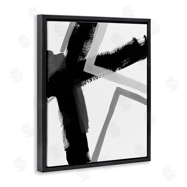 Stupell Industries June Erica Vess | Bold Angle Abstract Design Black Grey Lines