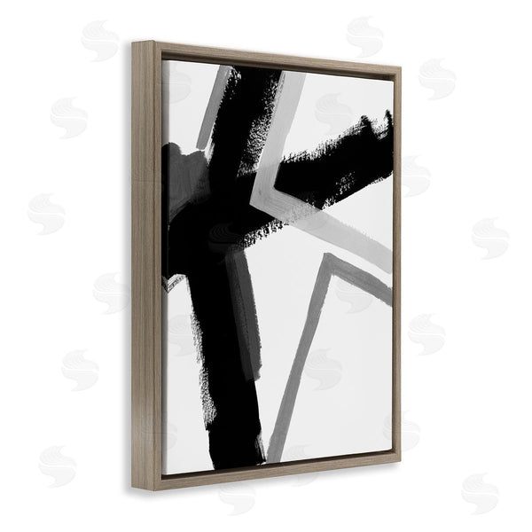Stupell Industries June Erica Vess | Bold Angle Abstract Design Black Grey Lines