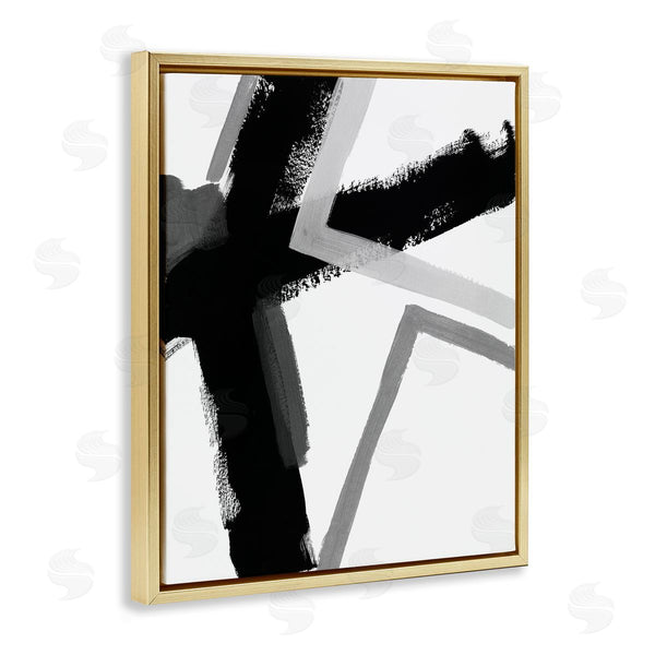 Stupell Industries June Erica Vess | Bold Angle Abstract Design Black Grey Lines