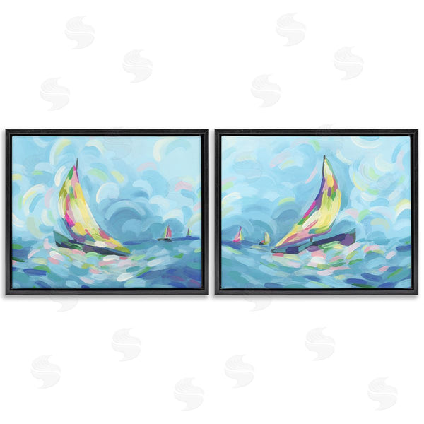 Stupell Industries June Erica Vess | Brushed Maritime Sailboats Wall Art