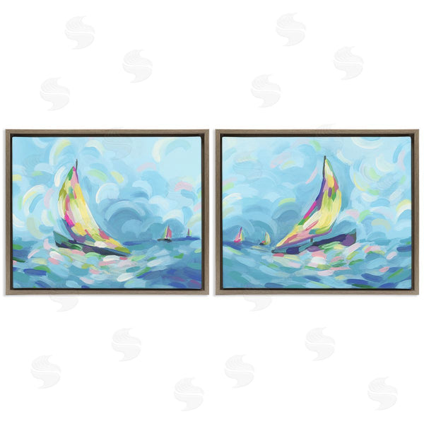 Stupell Industries June Erica Vess | Brushed Maritime Sailboats Wall Art