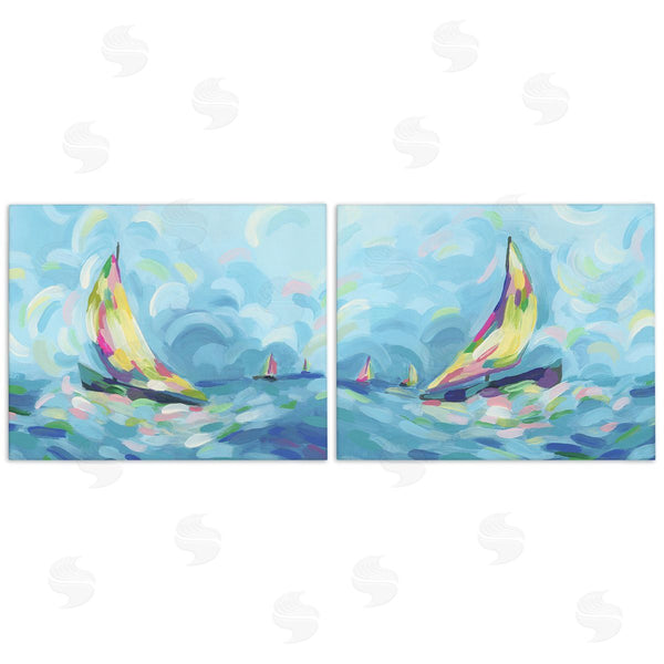 stupell industries June Erica Vess | Brushed Maritime Sailboats Wall Art