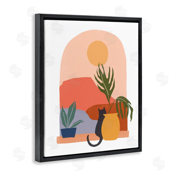 Stupell Industries June Erica Vess | Cat Watching Desert Dunes Modern Window View Wall Art