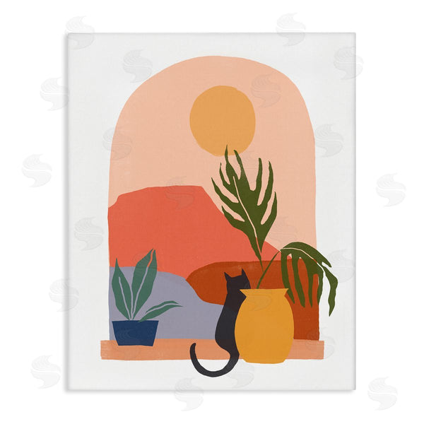 stupell industries June Erica Vess | Cat Watching Desert Dunes Modern Window View Wall Art