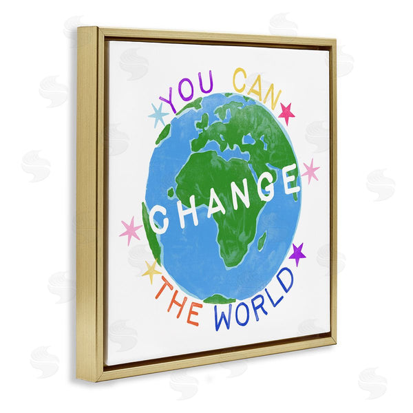 Stupell Industries June Erica Vess | Change The World Kids Quote