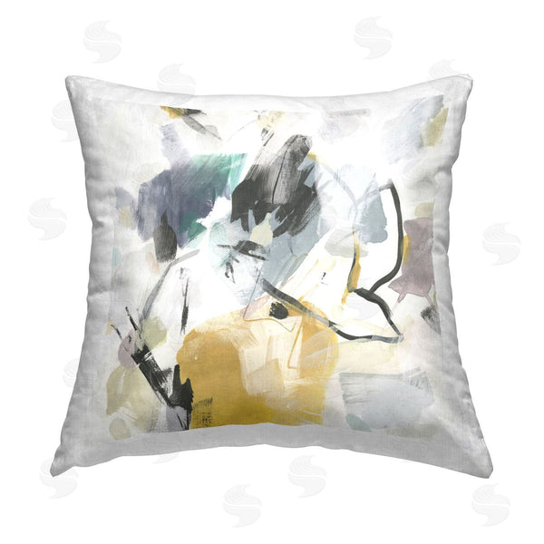 stupell industries June Erica Vess | Chaotic Abstract Yellow Accent Printed Throw Pillow