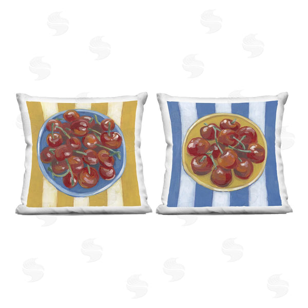 stupell industries June Erica Vess | Cherry Bowl Summer Stripes Printed Throw Pillow Set