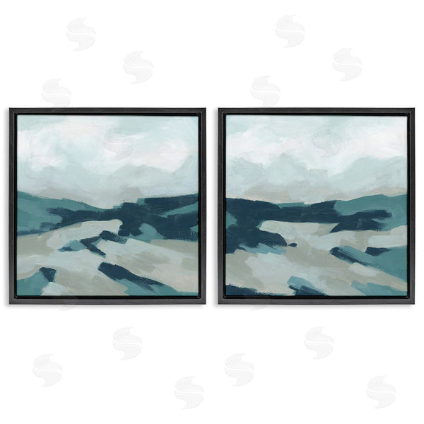Stupell Industries June Erica Vess | Cloudy Blue Mountain Scene Abstract Landscape Wall Art