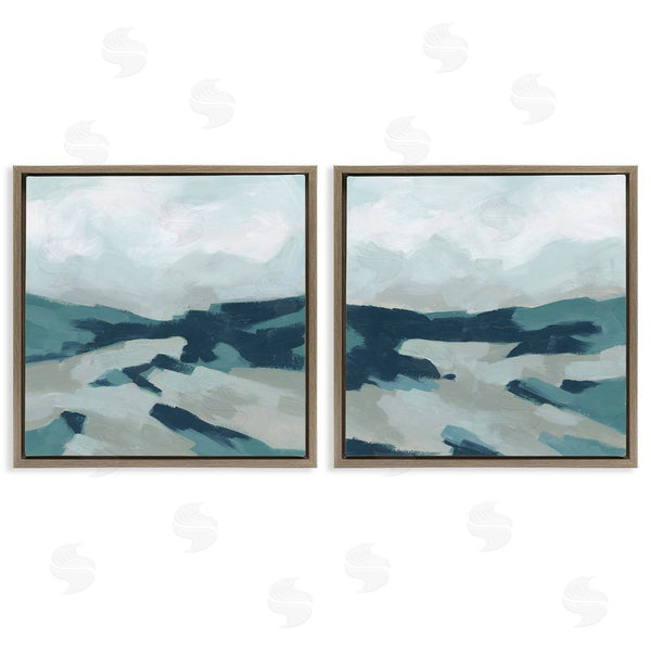 Stupell Industries June Erica Vess | Cloudy Blue Mountain Scene Abstract Landscape Wall Art