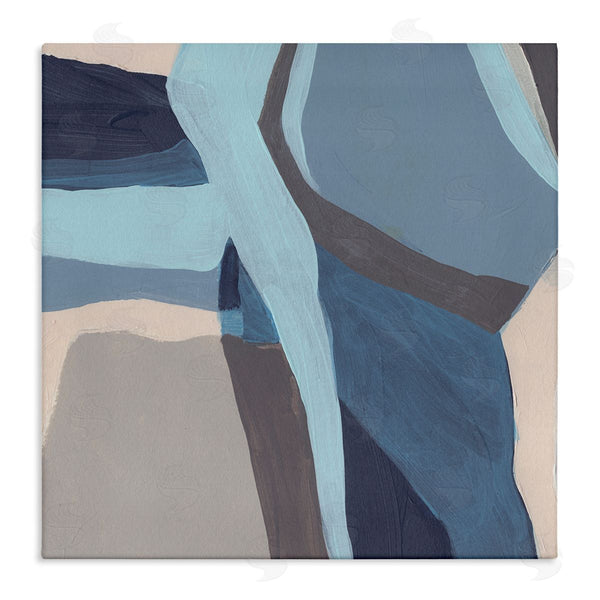 stupell industries June Erica Vess | Coastal Stream Abstraction Geometric Shape Arrangement Blue Grey Wall Art