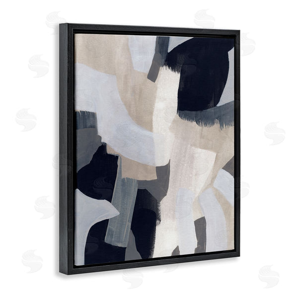 Stupell Industries June Erica Vess | Collage Of Neutral Tone Abstract Shapes Blue Beige