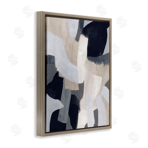Stupell Industries June Erica Vess | Collage Of Neutral Tone Abstract Shapes Blue Beige