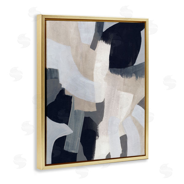Stupell Industries June Erica Vess | Collage Of Neutral Tone Abstract Shapes Blue Beige