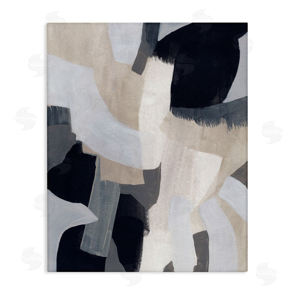 stupell industries June Erica Vess | Collage of Neutral Tone Abstract Shapes Blue Beige