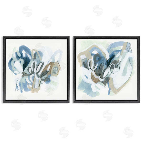Stupell Industries June Erica Vess | Contemporary Blue Squiggle Composition Wall Art