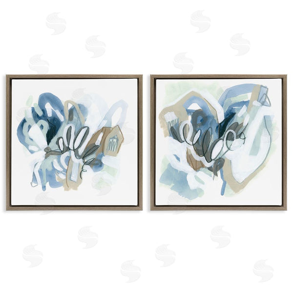 Stupell Industries June Erica Vess | Contemporary Blue Squiggle Composition Wall Art