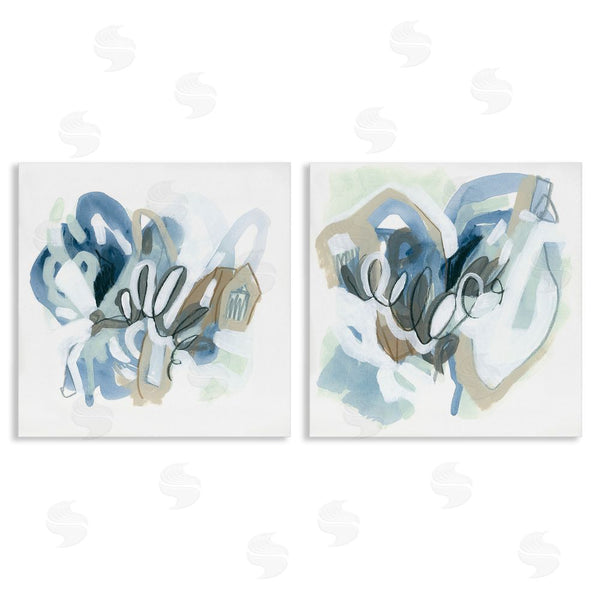 stupell industries June Erica Vess | Contemporary Blue Squiggle Composition Wall Art