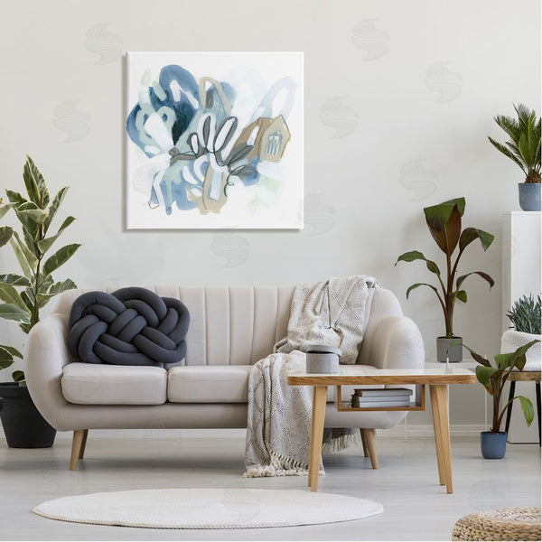 Stupell Industries June Erica Vess | Contemporary Blue Squiggle Shapes Wall Art