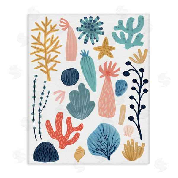 stupell industries June Erica Vess | Coral Reef Ocean Life Playful Pastel Sea Plants