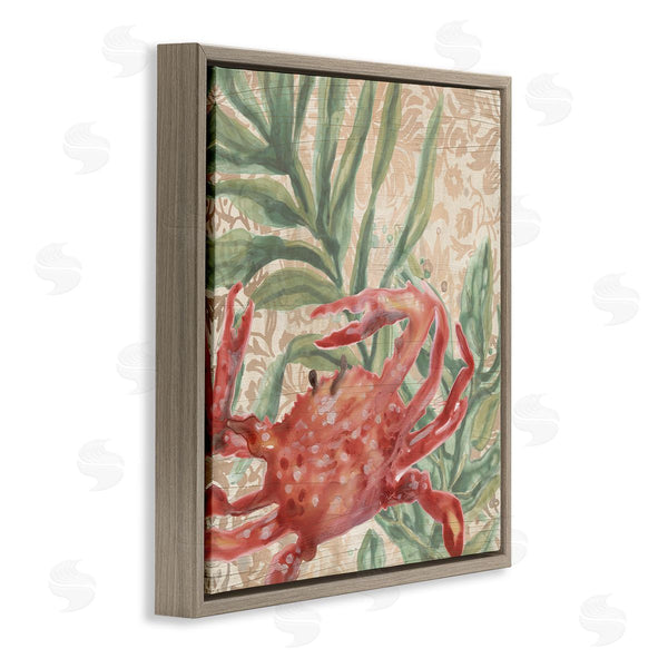 Stupell Industries June Erica Vess | Crab On Floral Pattern