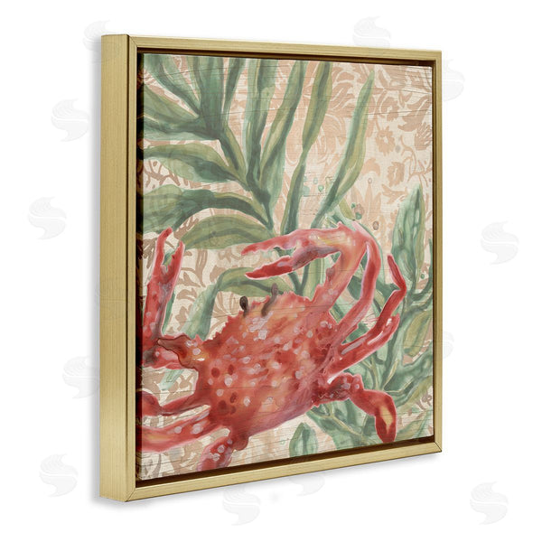Stupell Industries June Erica Vess | Crab On Floral Pattern