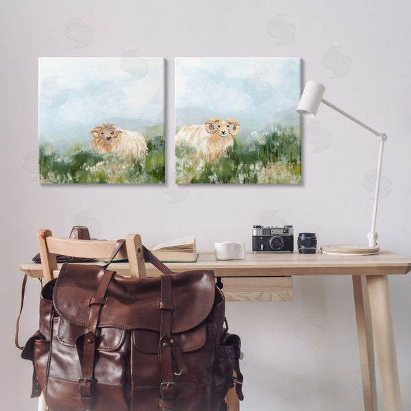 Stupell Industries June Erica Vess | Curly-Horned Sheep Field Wall Art