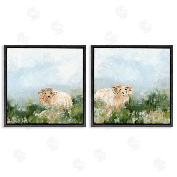 Stupell Industries June Erica Vess | Curly-Horned Sheep Field Wall Art