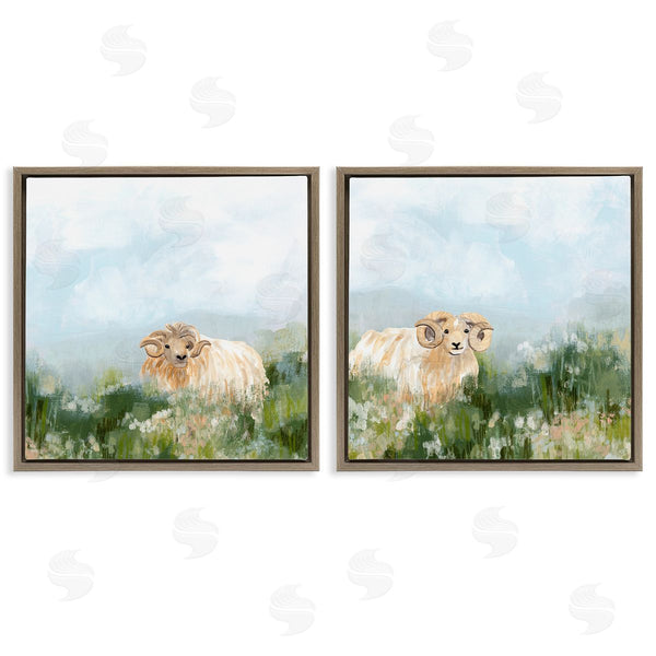 Stupell Industries June Erica Vess | Curly-Horned Sheep Field Wall Art