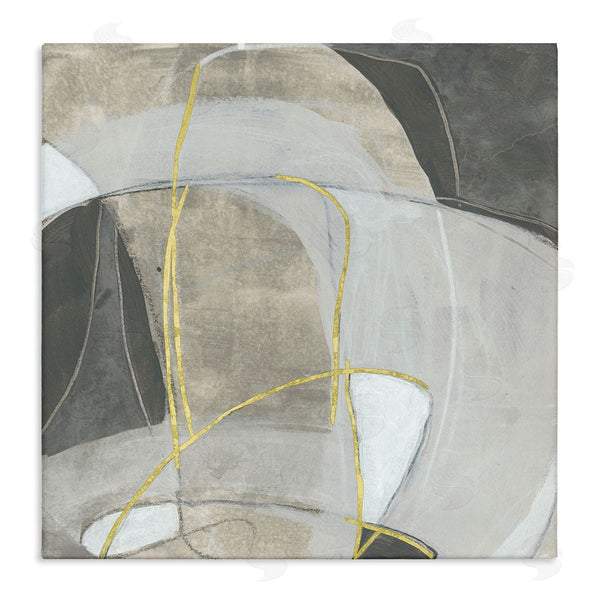 stupell industries June Erica Vess | Curved Shape Abstraction Grey Beige Gold