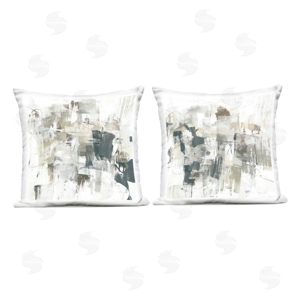 Stupell Industries June Erica Vess | Distressed Pale Paint Printed Throw Pillow Set