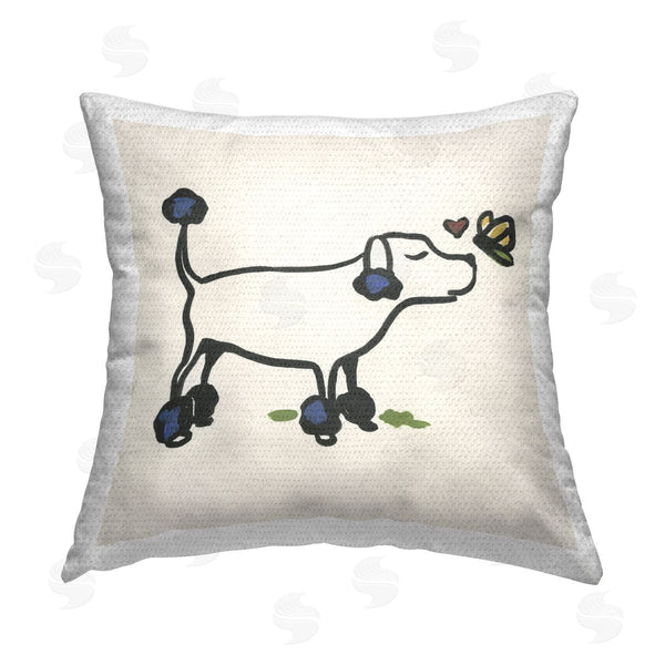 Stupell Industries June Erica Vess | Dog & Butterfly Printed Throw Pillow