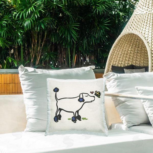 Stupell Industries June Erica Vess | Dog & Butterfly Printed Throw Pillow
