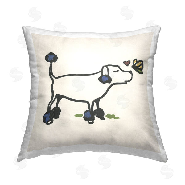 stupell industries June Erica Vess | Dog & Butterfly Printed Throw Pillow