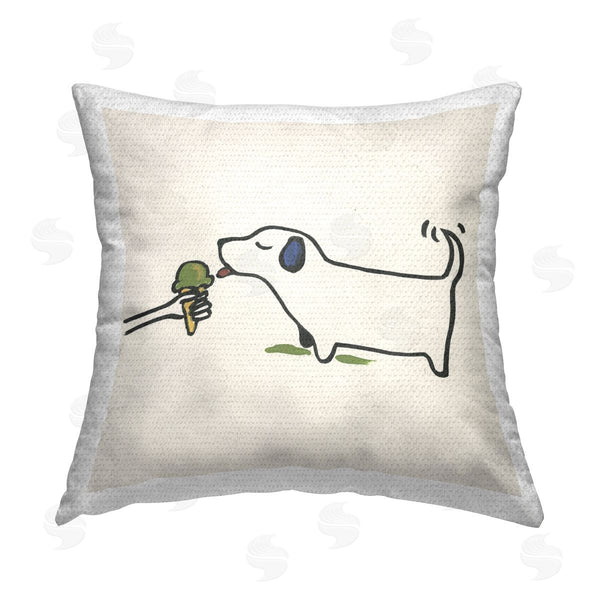 Stupell Industries June Erica Vess | Dog & Ice Cream Printed Throw Pillow