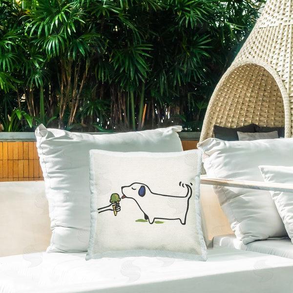 Stupell Industries June Erica Vess | Dog & Ice Cream Printed Throw Pillow