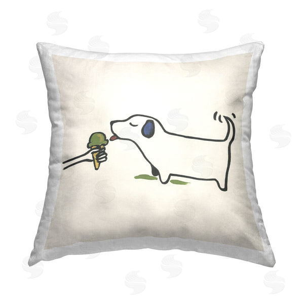 stupell industries June Erica Vess | Dog & Ice Cream Printed Throw Pillow