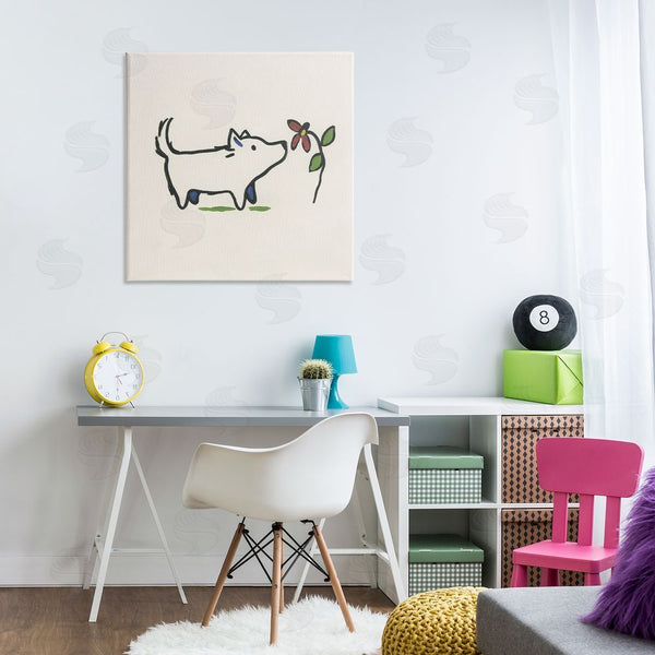 Stupell Industries June Erica Vess | Doodle Dog & Flower Wall Art