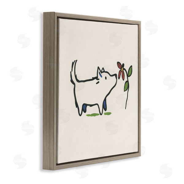 Stupell Industries June Erica Vess | Doodle Dog & Flower Wall Art