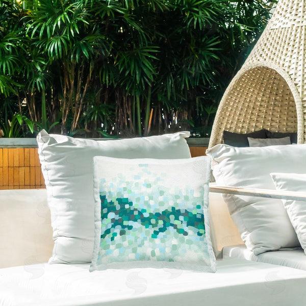 Stupell Industries June Erica Vess | Dotted Green Shapes Printed Throw Pillow