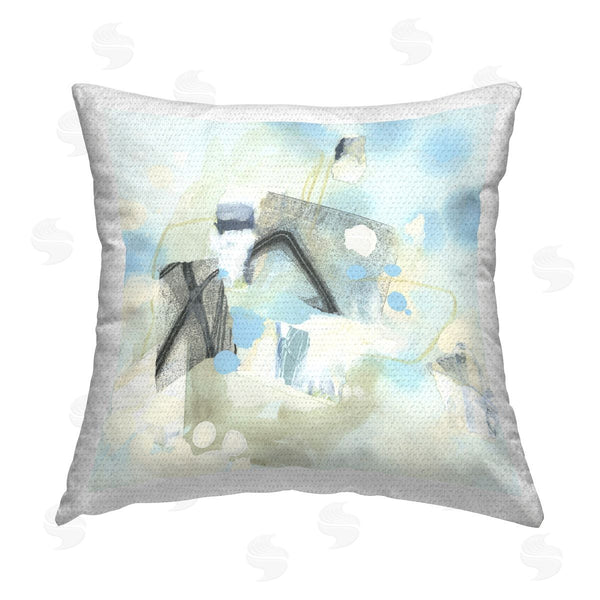 Stupell Industries June Erica Vess | Expressive Blue Abstraction Printed Throw Pillow