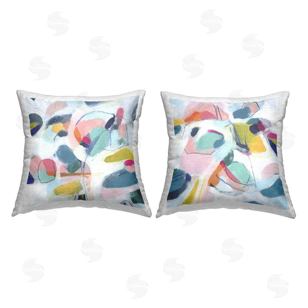 Stupell Industries June Erica Vess | Eye-catching Abstract Pastels Printed Throw Pillow Set