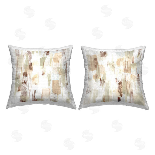 Stupell Industries June Erica Vess | Falling Neutral Shapes Printed Throw Pillow Set