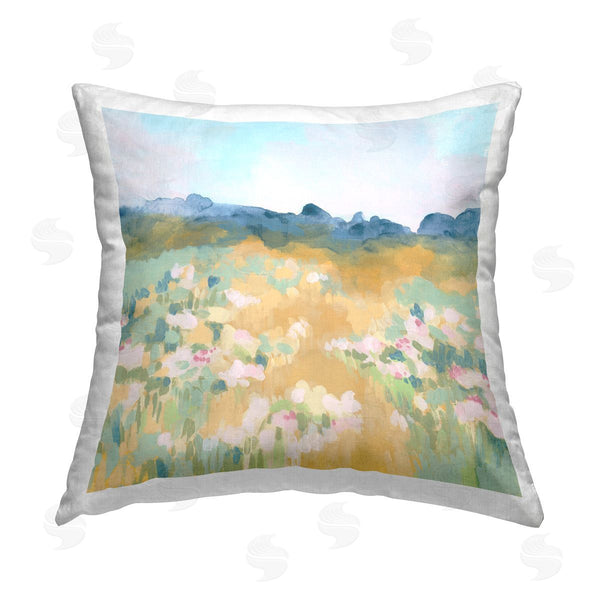 stupell industries June Erica Vess | Floral Meadow Landscape Printed Throw Pillow