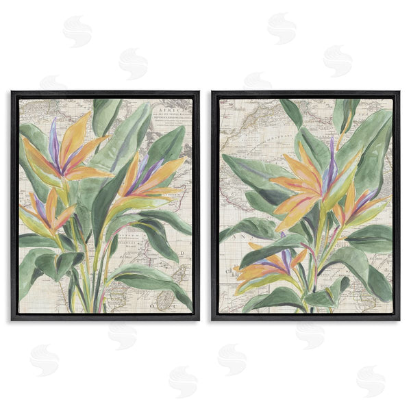 Stupell Industries June Erica Vess | Flowers Over Vintage Map