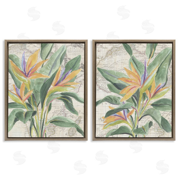 Stupell Industries June Erica Vess | Flowers Over Vintage Map