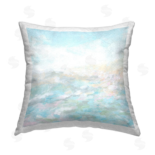 Stupell Industries June Erica Vess | Flowing Blue Landscape Printed Throw Pillow